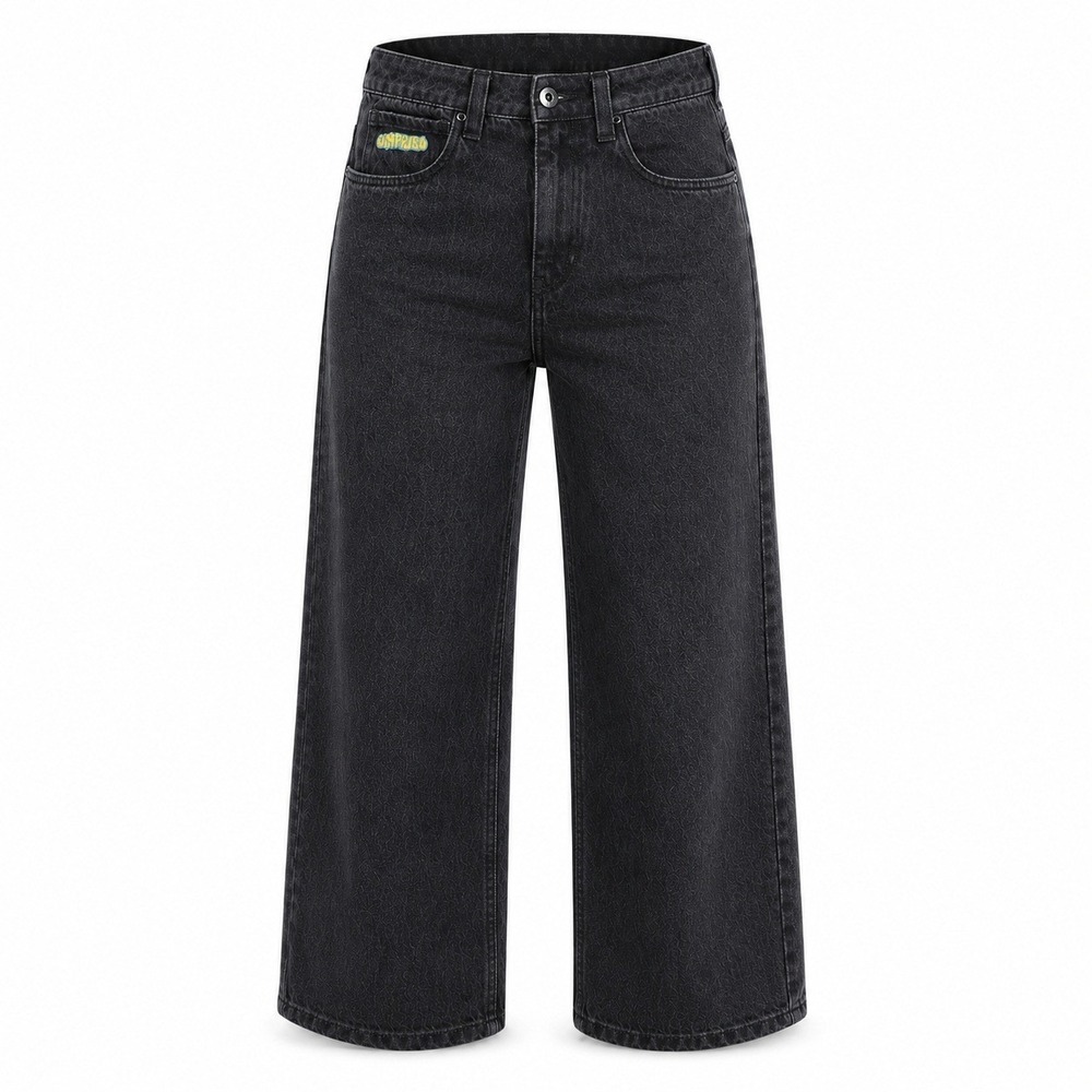 Empyre Loose Fit Skate Jeans Mens‎ 30 Black Baggy Embroidered Logo Denim Pants